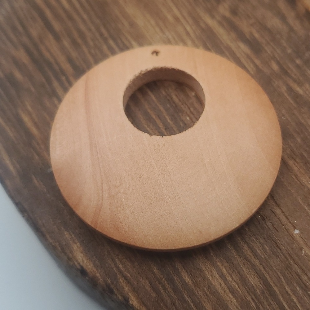 Wooden disc bohemian necklace pendant